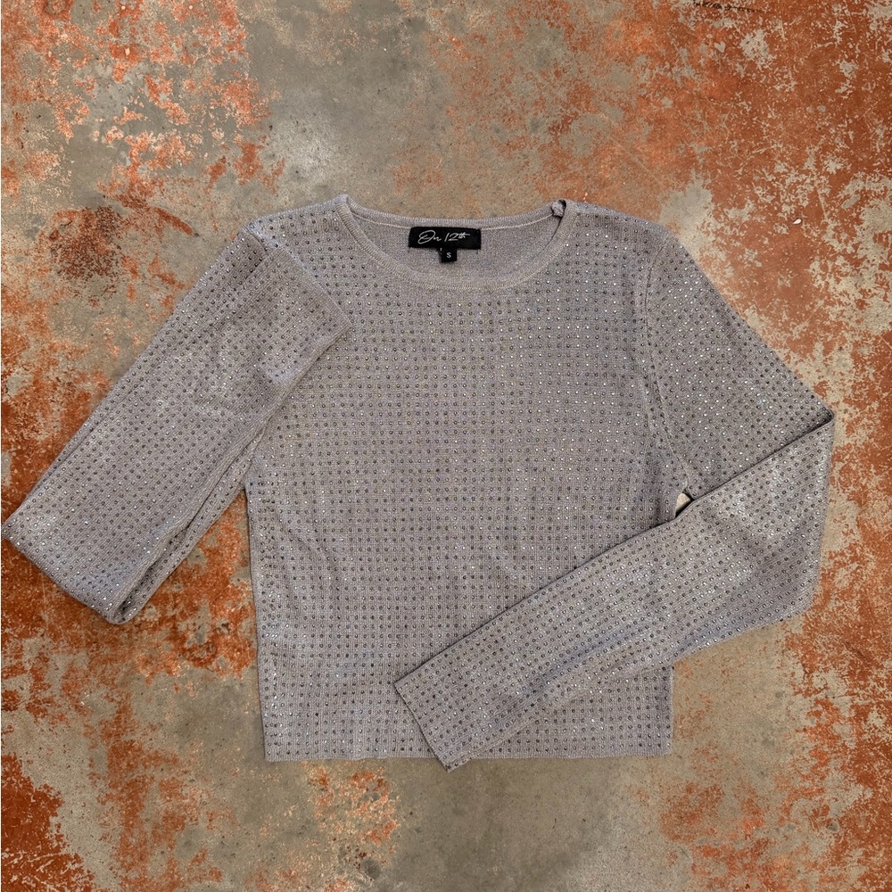 Elegant Gray Long Sleeve Top